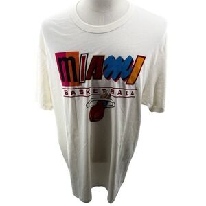 47 Brand NBA Miami Heat Retro Graphic Tee Cream Shirt XXL NEW
